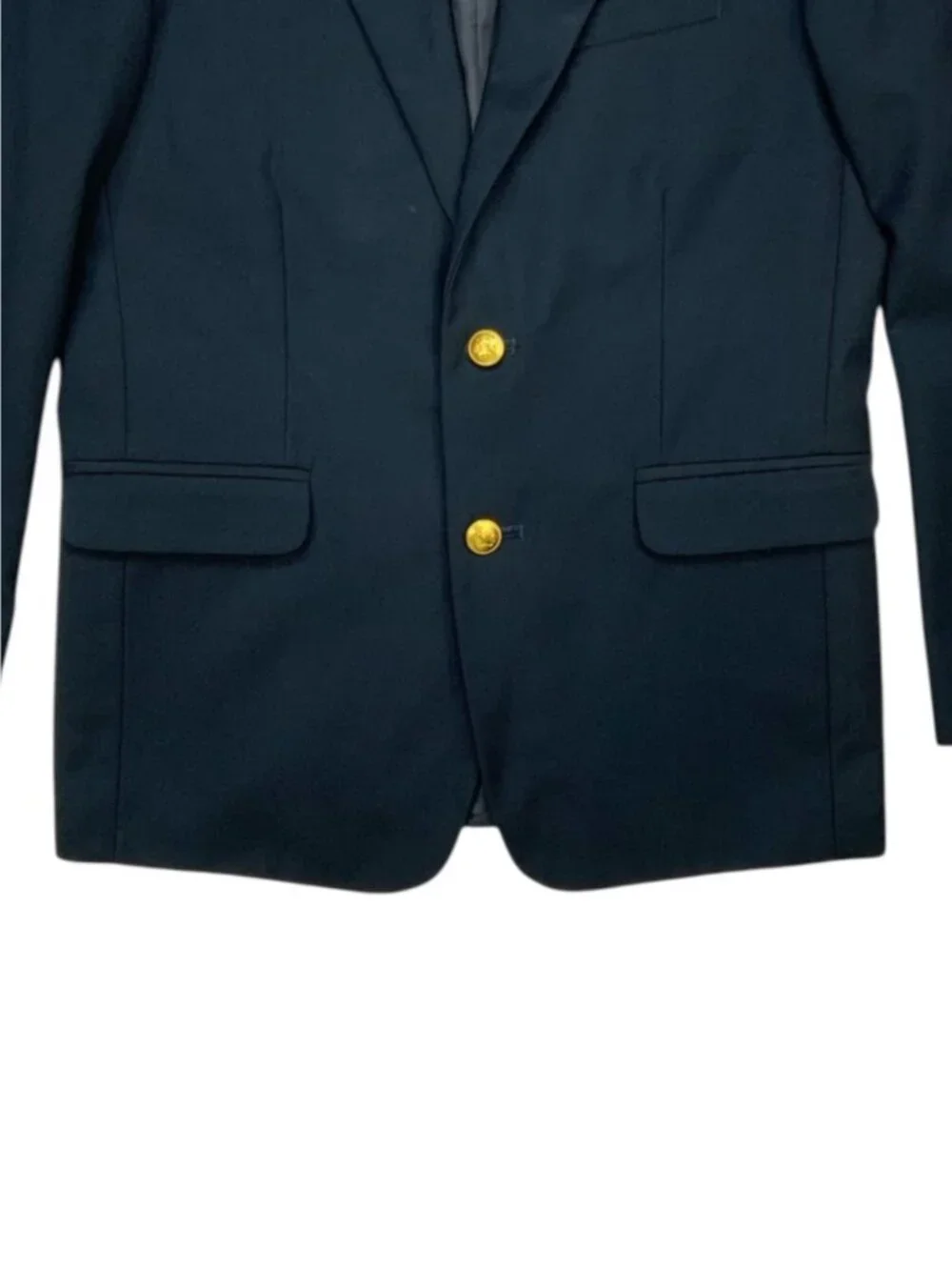 Nautica Boys Brass Button Blazer Jacket 12 Navy Blue